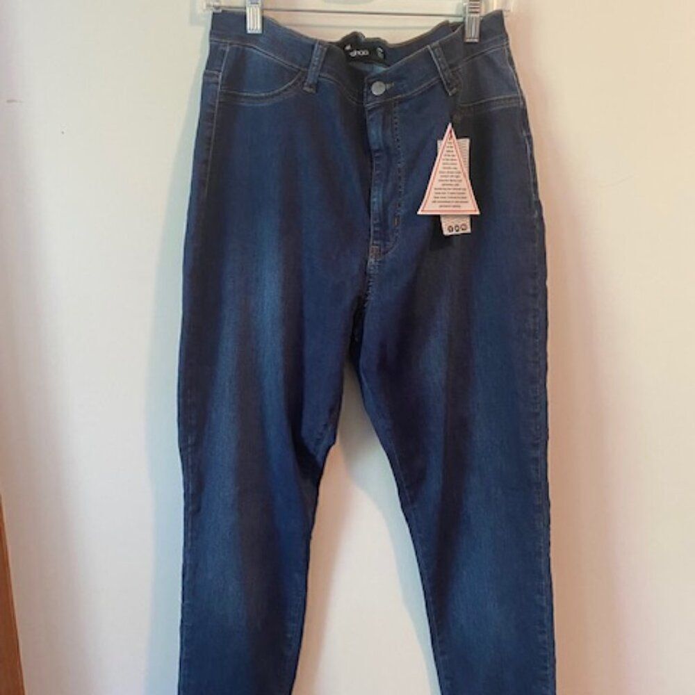 boohoo High waisted Power stretch jeans, size 16